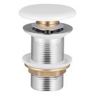Донный клапан click-clack c белой керамической крышкой, латунь, 1 1/4"