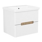 SOLO комплект мебели 60см blanco: тумба подвесная, 2 ящика + умывальник накладной арт 13-16-016