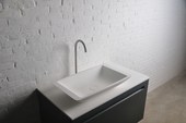 Умывальник 59,5*34,5*10,5см накладной каменный Solid surface