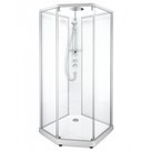 SHOWERAMA 10-5 Comfort  душевая кабина пятиугольная 100*100см, профиль серебристый, прозрачное стекло/ матовое стекло