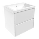 LASKA комплект мебели 65см, белый: тумба подвесная, 2 ящика + умывальник накладной арт i3207(2)