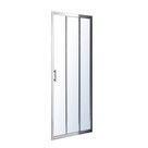 LEXO дверь 100*195см трехсекционная раздвижная, профиль хром, прозрачное стекло 6мм