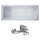 Комплект: LIBRA ванна 150*70*45,8см без ножек + BENITA смеситель для ванны, хром 35мм