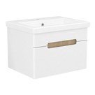 PUERTA комплект мебели 60см белый: тумба подвесная, 1 ящик + умывальник накладной арт 13-16-016