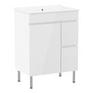 FLY комплект мебели 60см, белый: тумба напольная, 2 ящика, 1 дверца + умывальник накладной арт RZJ610