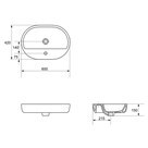 Раковина Caspia Oval 60 накладная