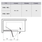 Шторка на ванну CVS 2-100 L