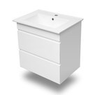 FIESTA комплект мебели 60см белый: тумба подвесная, 2 ящика + умывальник накладной арт 13-01-042A