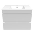 FIESTA комплект мебели 80см белый: тумба подвесная, 2 ящика + умывальник накладной арт 13-01-042D