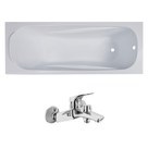 Комплект: FIESTA ванна 150*70*43,5см без ножек + ORLANDO смеситель для ванны, хром, 35мм