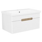PUERTA комплект мебели 80см белый: тумба подвесная, 1 ящик + умывальник накладной арт 13-16-018